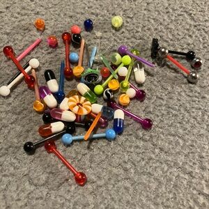 Tongue/nipple bar jewelry lot